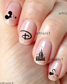 Disney Mickey Castle Minnie Nail Art Water Decals Stickers Manicure Salon Polish Minnie Nail Art, Mickey Mouse Nail Art, Mickey Mouse Nails, Minnie Mouse Nails, Christmas Manicure, Nail Art Disney, Wedding Nails Design, Disney Nails, Art Water