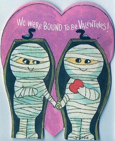 two cartoon cats holding hands with the caption we were bound to be valentines