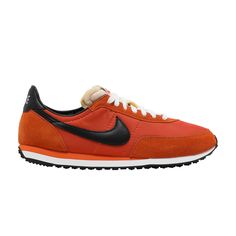 Find NIKE Waffle Trainer 2 Sp 'starfish on Editorialist. The Nike Waffle Trainer 2 SP ‘Starfish’ brings back the 1977 running shoe in a simple two-tone color scheme and a contemporary build. A vibrant orange hue is executed on the nylon and suede upper, equipped with an exposed foam tongue and accented with a contrasting black Swoosh. A memory foam sockliner works in tandem with a dual-density foam midsole to deliver soft cushioning and a smooth ride. Underfoot, the rubber outsole features the iconic waffle tread that gives the shoe its name. Waffle Trainer 2, Nike Waffle Trainer, Nike Waffle, Swoosh Logo, Vibrant Orange, Tandem, Running Shoe, Design Logo, Men's Nike