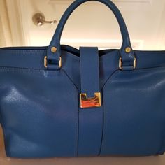 Beautiful Blue Carlo Pazolini Handbag, Never Used. Blue Rectangular Office Bag, Rectangular Blue Office Bag, Designer Blue Bag With Double Handle, Blue Rectangular Shoulder Bag For Office, Luxury Blue Top Handle Bag, Designer Blue Bag With Top Carry Handle, Designer Blue Box Shoulder Bag, Modern Blue Satchel Box Bag, Luxury Blue Pouch Satchel