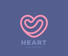 the logo for heart love symbol on a blue background with pink and purple colors illustration