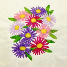 aster applique flower quilt block pattern How To Applique, Applique Projects, Aster Flowers, Flowers Quilt, Aster Flower, Flower Quilts, Fabric Wall Hanging, Flower Quilt, Garden Quilt