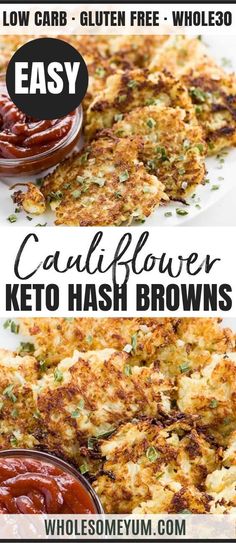 low carb, gluten free wholesome cauliflower keto hash browns