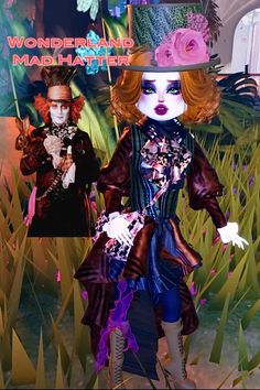 an image of a woman dressed up as mad hatter in wonderlandland with the caption'mad hatter '