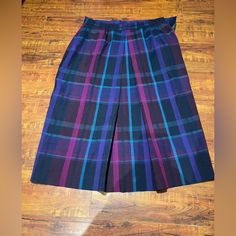 Like New Woman’s Christian Dior Plaid Skirt Size 10. 100% Wool, Different Color Or Blues And Purples. Plaid Skirt, Plaid Skirts, New Woman, Size 10, Christian Dior, Like New, Blue And Purple, Womens Skirt, Dior