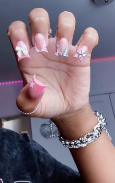 Short Junk Nail Designs, Junk Nails, Acrylic Nails Coffin Pink, Cute Gel Nails