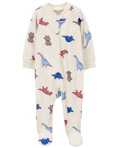 Designed to be all day comfort from sleeping to playing, this cuddly and super soft 1-piece is perfect for playtime, tummy time or anytime! Plus, with an inverted zipper, baby's arms and tummy stay warm during diaper changes. Baby Boy Pajamas, Baby Dinosaur, Pants Shirt Men, Baby Dinosaurs, Carters Baby Boys, Carters Baby, Boys Pajamas, Tummy Time, Pant Shirt