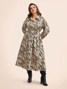 Zebra Print Shirt, Trendy Dress, Winter Colors, Trendy Dresses, Print Shirt, Shirt Collar, Belted Dress, Zebra Print, Printed Shirts