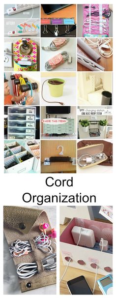 the collage shows many different items that are organized