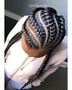 Cornrow Hairstyles For Black Women, Big Cornrow Braids, Two Cornrow Braids