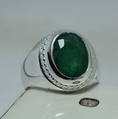 Natural Emerald Stone Ring, Green Emerald, Handcrafted Mens Rings, Real Gemstone Rings Beautiful Handmade Ring Design 925 Sterling Silver Ring 925 Stamp is mentioned inside ring Best Quality Emerald Stone Used Resizing is free. All ring sizes are available FedEx international shipping priority. Delivery time 3 to 5 business days. We have fast delivery service as you can guess by reviews Note: Ring video is available. Please contact if you want to watch ring video. Thanks! Benefits of Emerald Sto May Birthstone Ring With Polished Finish, Hallmarked Round Emerald Birthstone Ring, Hallmarked Emerald Birthstone Ring, May Birthstone Gemstone Signet Ring For Anniversary, Green Hallmarked Jewelry With Round Band, Green Hallmarked Round Band Jewelry, Oval Emerald Rings For Jewelry Making, Spiritual Round Emerald Ring For May Birthstone, Classic Green Signet Ring Stamped 925