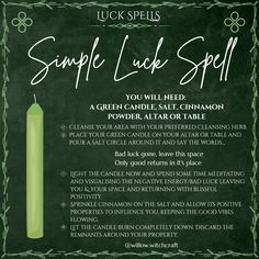 Simple Luck Spell Willow Witchcraft Luck Spell, Lunar Witch, Wiccan Rituals, Herbal Education, Good Luck Spells, Green Witchcraft, New Moon Rituals, Moon Candle