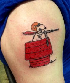 Snoopy Snoopy Red Baron Tattoo, Matching Disney Tattoos, Inked Magazine Tattoos, Gang Tattoos, Military Tattoos, Small Tattoos For Guys