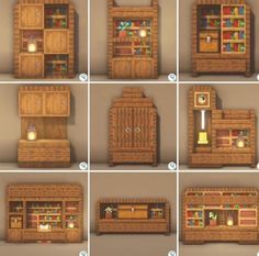 several different types of wooden furniture in various positions