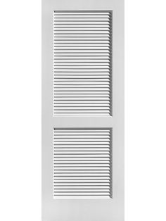 two white shutters on the side of a door with no blinder in them