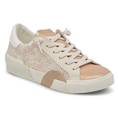 Brand New Only Worn Once Dolce Vita Zina Snake Embossed Leather Sneakers Color: Sand Chic Gold Leather Sneakers, Chic Low-top Sneakers With Perforations, Dolce Vita Sneakers, Kids Trend, Color Sand, Mens Trends, Lace Up Sneakers, Dolce Vita Shoes, Sneakers Online