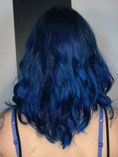 All Over Blue Hair Color, Royal Blue Hair, Shaved Hair Designs, Dark Blue Hair, Long Hair With Bangs, Hair Color And Cut, Hair Stylist Life, Dye My Hair, Hair Dye Colors