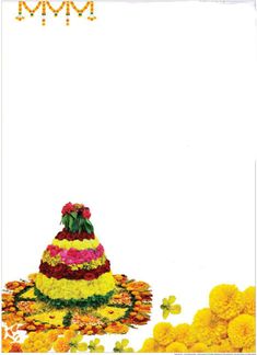 a colorful cake with flowers on the side and butterflies around it, in front of a white background