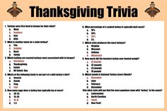 a thanksgiving trivia is shown in this image