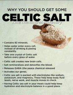 Celtic Salt, Filtered Water, Health Knowledge