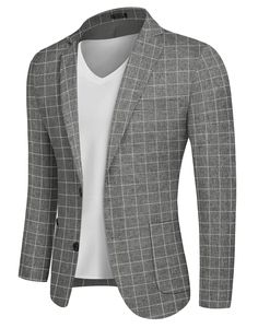 PRICES MAY VARY. Premium Material --- High-performance soft fabric skin-friendly, the slim fit stretch blazer features a mid-weight fabric for all-season wear. Dry Clean Only(Recommended). Suit Blazer Design --- Modern fashion blazer with notch lapel, lightweight, two-button closure, left chest real pocket and two front pockets, inside a real pocket, finished by excellent stitching. Casual Sport Coat Looking --- Stylish blazer has a linen texture specially designed for western men, match with a Casual Sport Coats, Blazer Design, Western Men, Business Jacket, Best Blazer, Stylish Blazer, Mens Blazer Jacket, Slim Fit Blazers, Slim Fit Suits