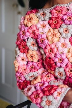 Flower Puff Sweater Crochet pattern by The Missing Yarn - Cassie Ward Puff Sweater, Hantverk Diy, Fashion Crochet, Sweater Crochet, Clothing Patterns Free, Crochet Fashion Patterns, Crochet Clothes Patterns, Sweater Crochet Pattern, The Missing