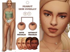 an image of skin overlays for the face and body by miss sims