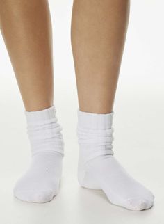 BEST-EVER SLOUCHY ANKLE SOCK | Aritzia Hiking Training, Short Bra, Ankle Sock, New Pant, Brushed Cotton, Ankle Socks, Sock Shoes, Ladies Day, Bra Tops