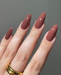 Brown Nail, Thanksgiving Nails, Almond Nail, Brown Nails, Elegant Nails, Classy Nails, Chic Nails, Fall Nails