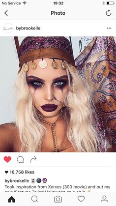 Gypsy halloween Halloween Makeup Girl, Fortune Teller Costume, Diy Halloween Costumes For Women, Holloween Costume, Halloween Makeup Inspiration, Halloween Costumes Makeup, Halloween Makeup Looks, Fantasias Halloween, Halloween Make Up