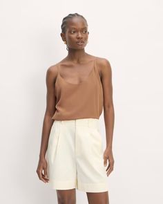 The Slip Cami Carob Brown – Everlane Chic V-neck Rayon Tank Top, Spring Scoop Neck Tank Top For Daywear, Casual Scoop Neck Tank Top With Delicate Straps, Casual Camisole With Delicate Straps And Scoop Neck, Casual Scoop Neck Camisole With Delicate Straps, Elegant Tank Top With Tank Straps For Day Out, Summer Camisole With Delicate Straps, Chic Viscose V-neck Tank Top, Elegant Spaghetti Strap Tank Top For Day Out