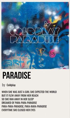 a poster with the words paradise written on it