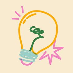 an illustration of a light bulb with a green plant inside