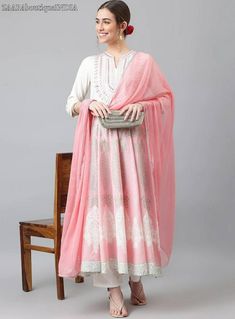 HAND CRAFTED KURTA SET DESCRIPTION  *  Colour: pink   *  Ethnic motifs striped   *  Keyhole neck   *  Long,  flared sleeves   *  Anarkali shape with panelled style   *  Gotta patti detail   *  Ankle length with flared hem   *Fabric:- 100% Rayon *Wash Care:- Machine Wash *Package Includes:- One Kurta, One Palazzo and One Dupatta AVAILABLE IN 6 SIZES THEY ARE IN FOLLOWING MEASUREMENTS IN INCHES:- XS:- Bust-34/To Fit Waist-28/Length-48/Hip-34 S:- Bust-36/To Fit Waist-30/Length-48/Hip-36 M:- Bust-38 Anarkali Dress Indian, Kurta With Dupatta, Kurta With Palazzo, Embroidered Anarkali, Gotta Patti, Ethnic Motifs, Indian Gifts, Indian Party, Indian Party Wear