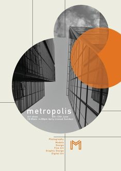 an orange and black poster with the words metropoliss on it's front cover