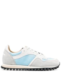 light blue/light grey/white suede colour-block panelled design mesh panelling round toe logo patch at the tongue branded leather insole mesh lining rubber lug sole front lace-up fastening Trail Sneakers, Sneakers Blue, Synthetic Rubber, Colour Block, Lug Sole, Panel Design, Blue Light, Womens Shoes Sneakers, Suede Leather