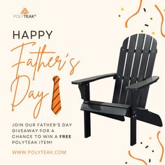 a happy father's day card with an adiron chair and tie on it