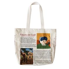 a tote bag with an image of a man on it