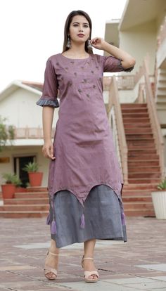 Buy Cotton Silk Embroidery Gown Online at Rs. 1,199 #Cotton #Silk #EmbroideryGown #CottonGown #SilkGown Pakistani Gowns, Embroidery Gown, Kurti Cotton, Kurta Lehenga, Silk Gown, Gowns Online