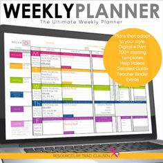 the ultimate weekly planner on a laptop