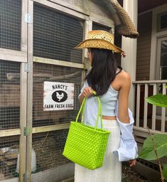 This shoulder bag is perfect for a day at the beach or excursions. Each handwoven bag is made out of recycled plastic sourced from Central Mexico. Every bag features a tag with the story of the artisan who made it. This beautiful bag is handwoven specifically for you!  This tote is big enough to fit most needs in your daily use. It is lightweight, washable, durable, water proof, environmentally friendly, easy to clean, fashionable and is made to last.  Features  - 100% handmade with ethically so Eco-friendly Upcycled Beach Bags, Green Handwoven Square Straw Bag, Green Square Handwoven Straw Bag, Eco-friendly Green Square Straw Bag, Upcycled Tote Bag For Beach, Upcycled Beach Tote Bag, Casual Green Shoulder Bag Recyclable, Eco-friendly Green Bucket Shoulder Bag, Summer Green Handwoven Shoulder Bag