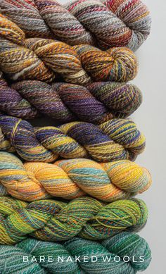 Close-up of hand-dyed Bluefaced Leicester (BFL) yarn showcasing vibrant hues and gradient bands. Happy Pride Month, Happy Pride, Dk Yarn, Pride Month, Naturally Dyed, The Galaxy, Leicester, Pretty Things, Vibrant Colors