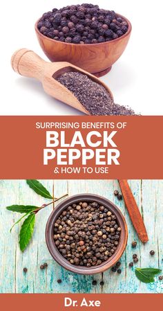 black pepper and how to use it in the kitchen, with text overlay that reads surprising benefits of black pepper & how to use it