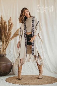 White Bohemian Kimono For Festival, Luxury Long Bohemian Style Cover-up, Bohemian White Poncho Cape, Bohemian Flowy Poncho As Beach Cover-up, Luxury Bohemian Cover-up With Kimono Sleeves, Boho Style Outfits Summer, Festival Clothing Women, Festival Outfits Women, Boho Poncho