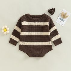 Includes: 1 OnesieMaterial: Cotton BlendGender: BoysPattern: StripesSleeve Length: LongSummary: Baby Toddler Boys Long Sleeve Knitted Stanley Striped Onesie Striped Open Knit Long Sleeve Sweater, Striped Long Sleeve Open Knit Sweater, Coffee Sweater, Mommy And Me Dresses, Newborn Boy Clothes, Baby Unisex, Funny Baby Onesies, Baby Jumpsuit, Striped Sweatshirts