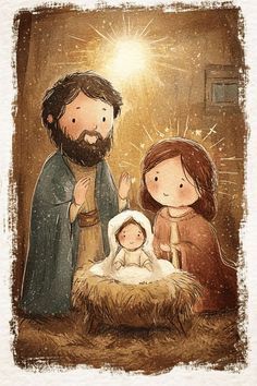 Nativity art painting image Jesus Birth Images, Nativity Illustration, Christmas Nativity Images, Jesus Sketch, Merry Christmas Jesus, Nativity Art, Jesus Was Born, Christmas Art For Kids, Jesus Birth