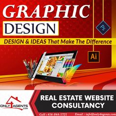 an advertisement for graphic design and ideas that make the experience real estate website consu