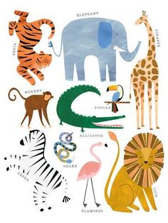 an animal poster with different types of animals