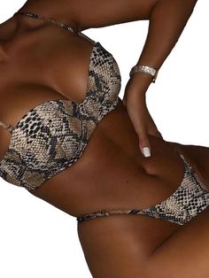 Bring a sweet yet classic style to the beach with theThe Snakesin Two Piece Bikini.This summer will be full of color and fashion. You will feel comfortable whenever you wear it. Its accessories will complement your look. taking it to another... Inner Goddess, Polyester Material, Crochet Bikini, This Summer, Date Night, Classic Style, Care Instructions, The Beach, Black Women