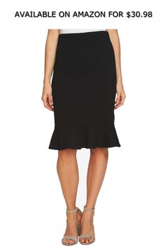 CeCe Womens Flutter Hem Textured Stretch Pencil Skirt Black XS ◆ AVAILABLE ON AMAZON FOR: $30.98 ◆ CeCe Womens Flutter Hem Textured Stretch Pencil Skirt Black XS Ruffle Hem Skirt, Stretch Pencil Skirt, Pencil Skirt Black, Hem Skirt, Women's Skirts